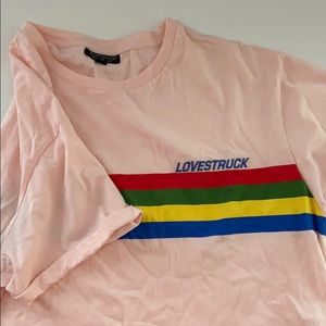 topshop semi cropped graphic tee